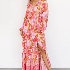 NEW WITH TAGS - Baltic Born Pink Floral Maxi Dress Size Large